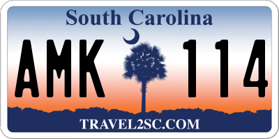 SC license plate AMK114