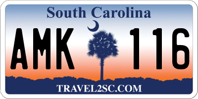 SC license plate AMK116