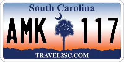SC license plate AMK117