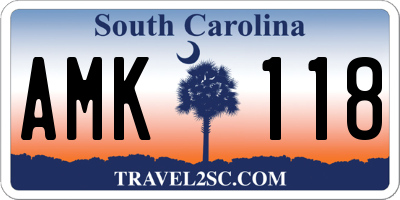 SC license plate AMK118