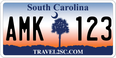 SC license plate AMK123