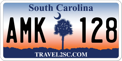 SC license plate AMK128