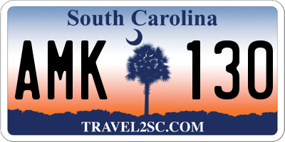 SC license plate AMK130
