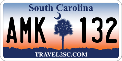 SC license plate AMK132