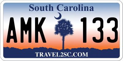 SC license plate AMK133