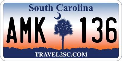 SC license plate AMK136