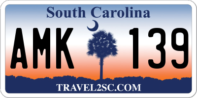SC license plate AMK139