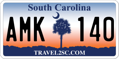 SC license plate AMK140