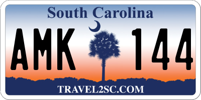 SC license plate AMK144