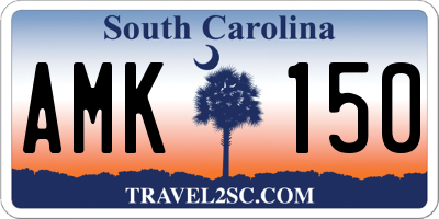 SC license plate AMK150