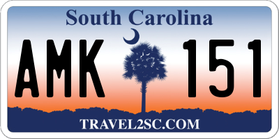 SC license plate AMK151
