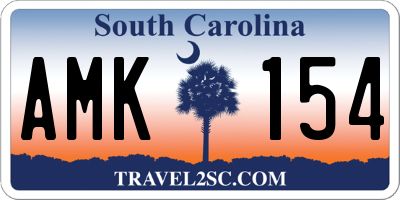 SC license plate AMK154