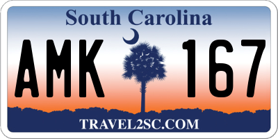 SC license plate AMK167