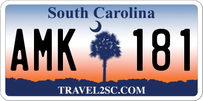 SC license plate AMK181