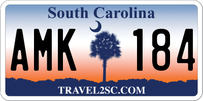 SC license plate AMK184