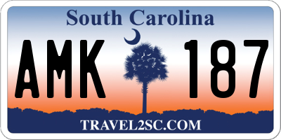 SC license plate AMK187