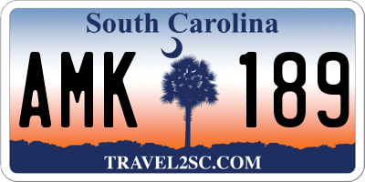 SC license plate AMK189