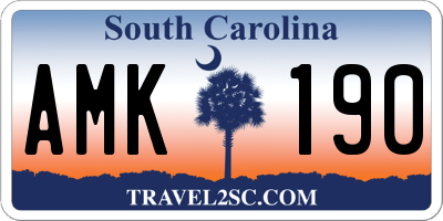 SC license plate AMK190