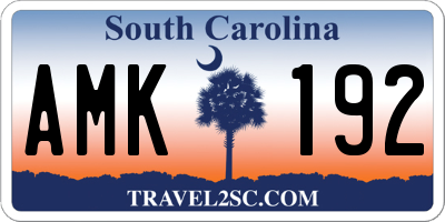 SC license plate AMK192