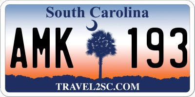 SC license plate AMK193