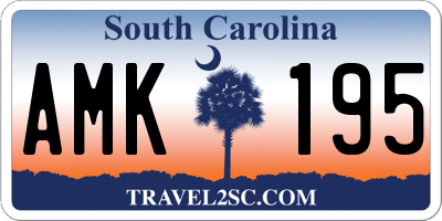 SC license plate AMK195