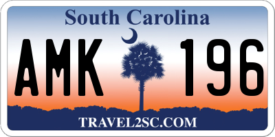 SC license plate AMK196
