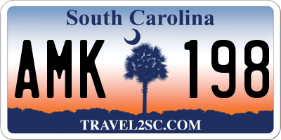 SC license plate AMK198