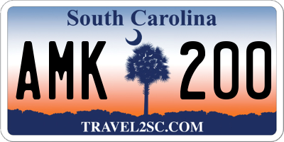SC license plate AMK200