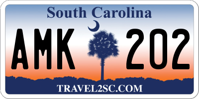 SC license plate AMK202