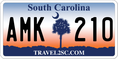 SC license plate AMK210