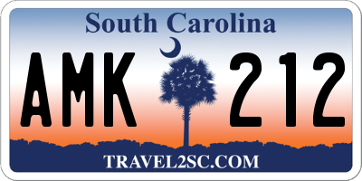 SC license plate AMK212