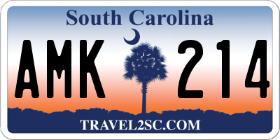 SC license plate AMK214