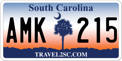 SC license plate AMK215