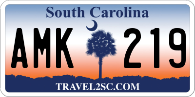 SC license plate AMK219