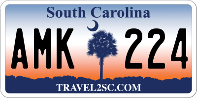 SC license plate AMK224