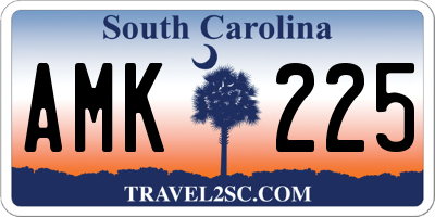 SC license plate AMK225