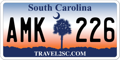 SC license plate AMK226