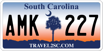 SC license plate AMK227