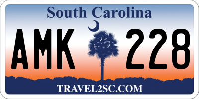 SC license plate AMK228