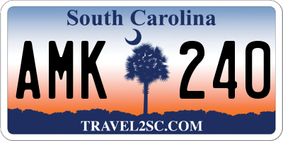 SC license plate AMK240
