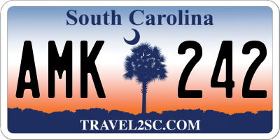 SC license plate AMK242
