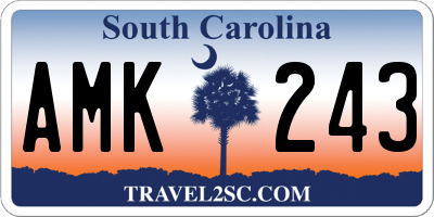 SC license plate AMK243