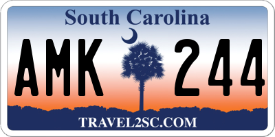 SC license plate AMK244