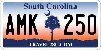 SC license plate AMK250