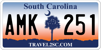 SC license plate AMK251