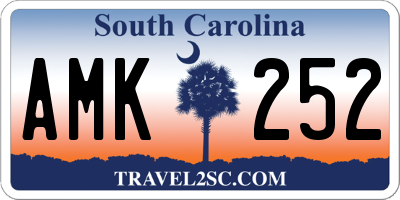SC license plate AMK252