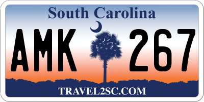 SC license plate AMK267