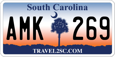 SC license plate AMK269