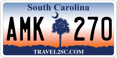 SC license plate AMK270