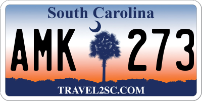 SC license plate AMK273